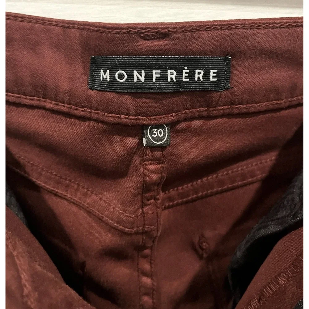 Monfrère Preston Coated Merlot Slim‎ Fit Cargo Denim Jeans Mens 30x34